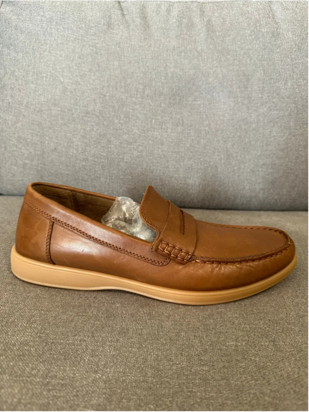 Stafford Brown Leather Penny Loafers Mens Size 12 Ortholite Insoles